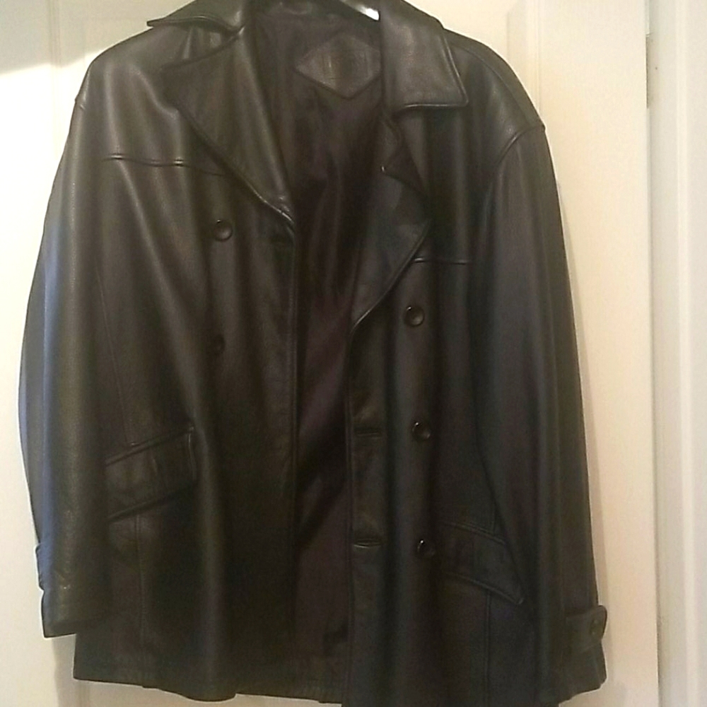 R&R Black Heavy Real Leather Jacket